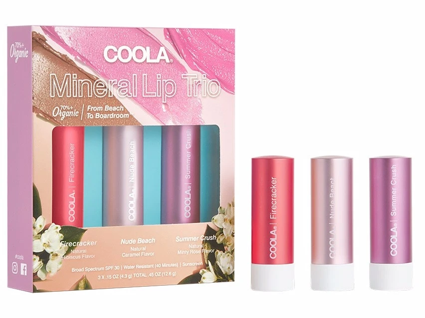 COOLA From Beach To Boardroom Tinted Mineral Liplux Trio SPF 30 1 COOLA From Beach To Boardroom Tinted Mineral Liplux Trio SPF 30