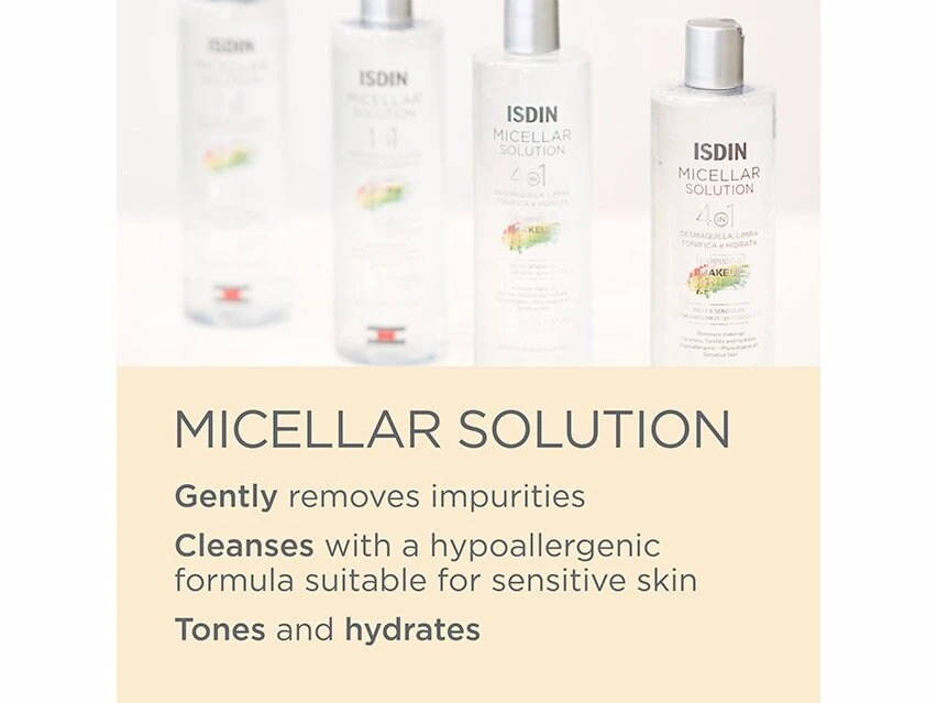 ISDIN Micellar Solution 4-in-1 Makeup Removing Micellar Cleansing Water 3 ISDIN Micellar Solution 4-in-1 Makeup Removing Micellar Cleansing Water - Image 3